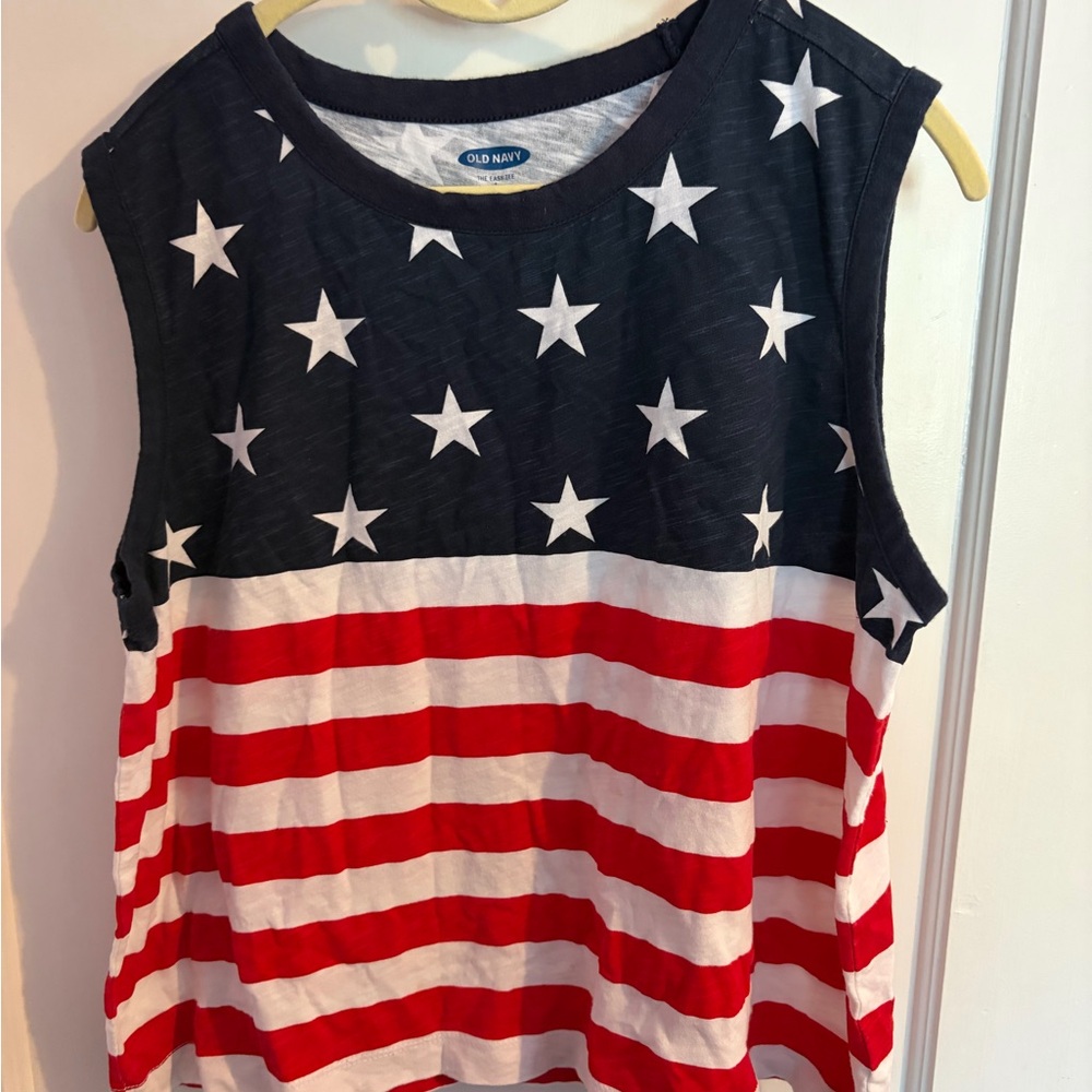 Old Navy Red, White & Navy Star-Stripe Sleeveless Tank